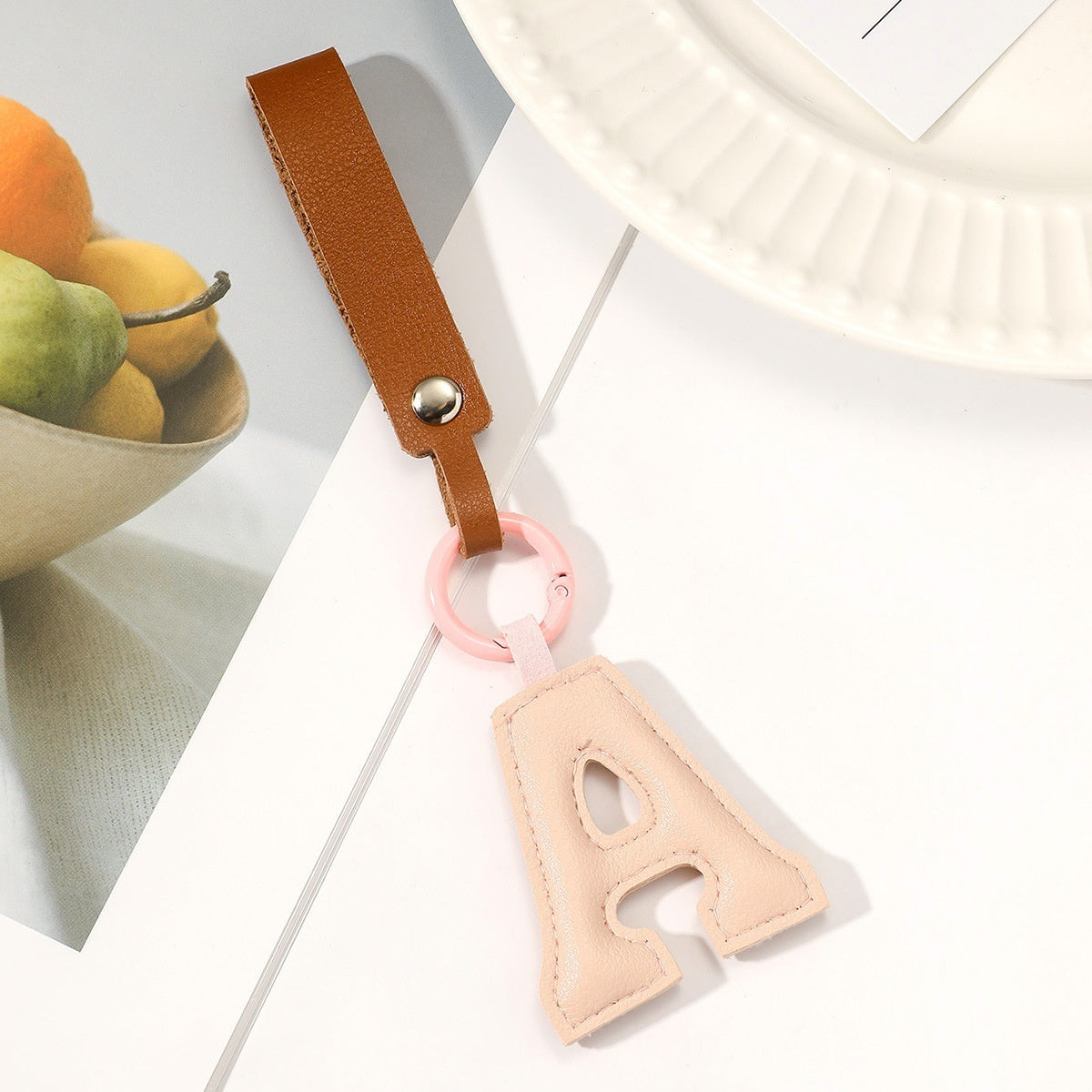 Fashion All-Match 26 Full Letter Leather Key Chain Pendants