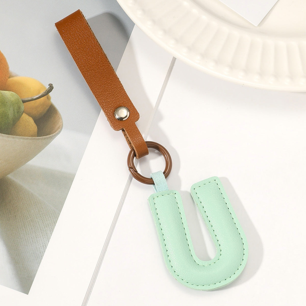 Fashion All-Match 26 Full Letter Leather Key Chain Pendants