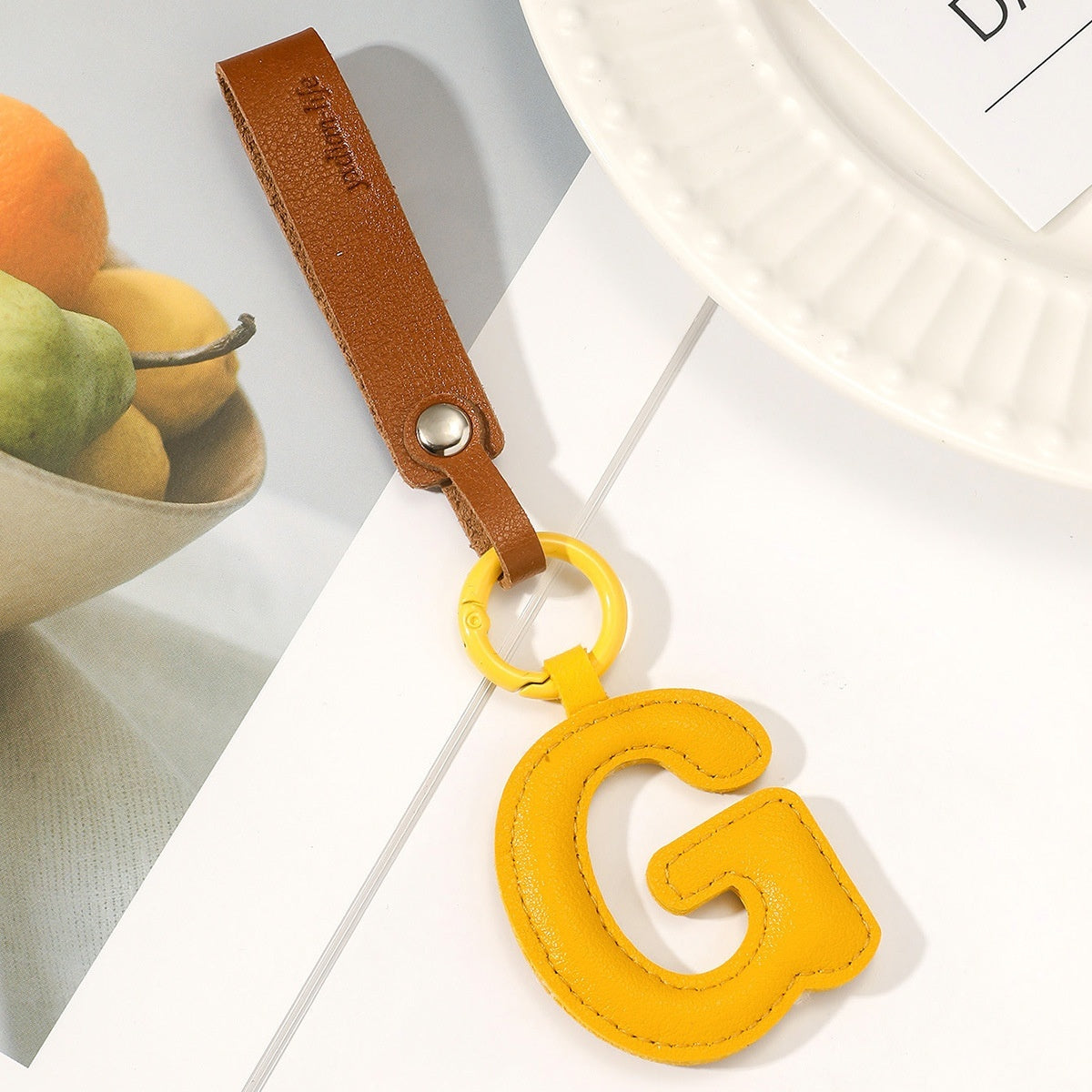 Fashion All-Match 26 Full Letter Leather Key Chain Pendants