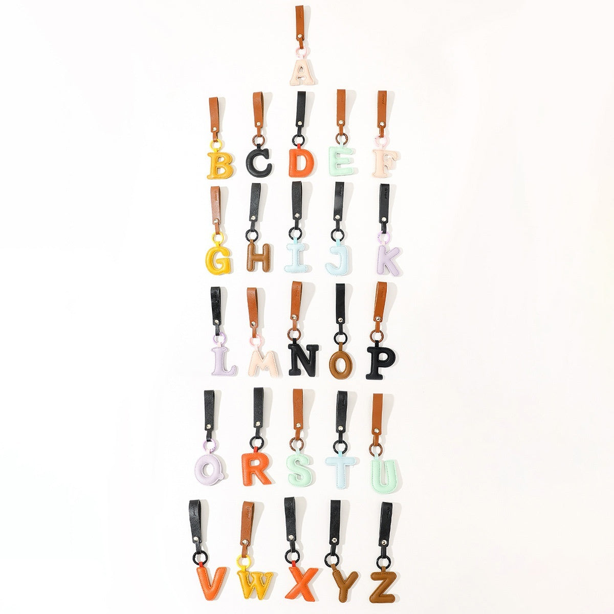 Fashion All-Match 26 Full Letter Leather Key Chain Pendants
