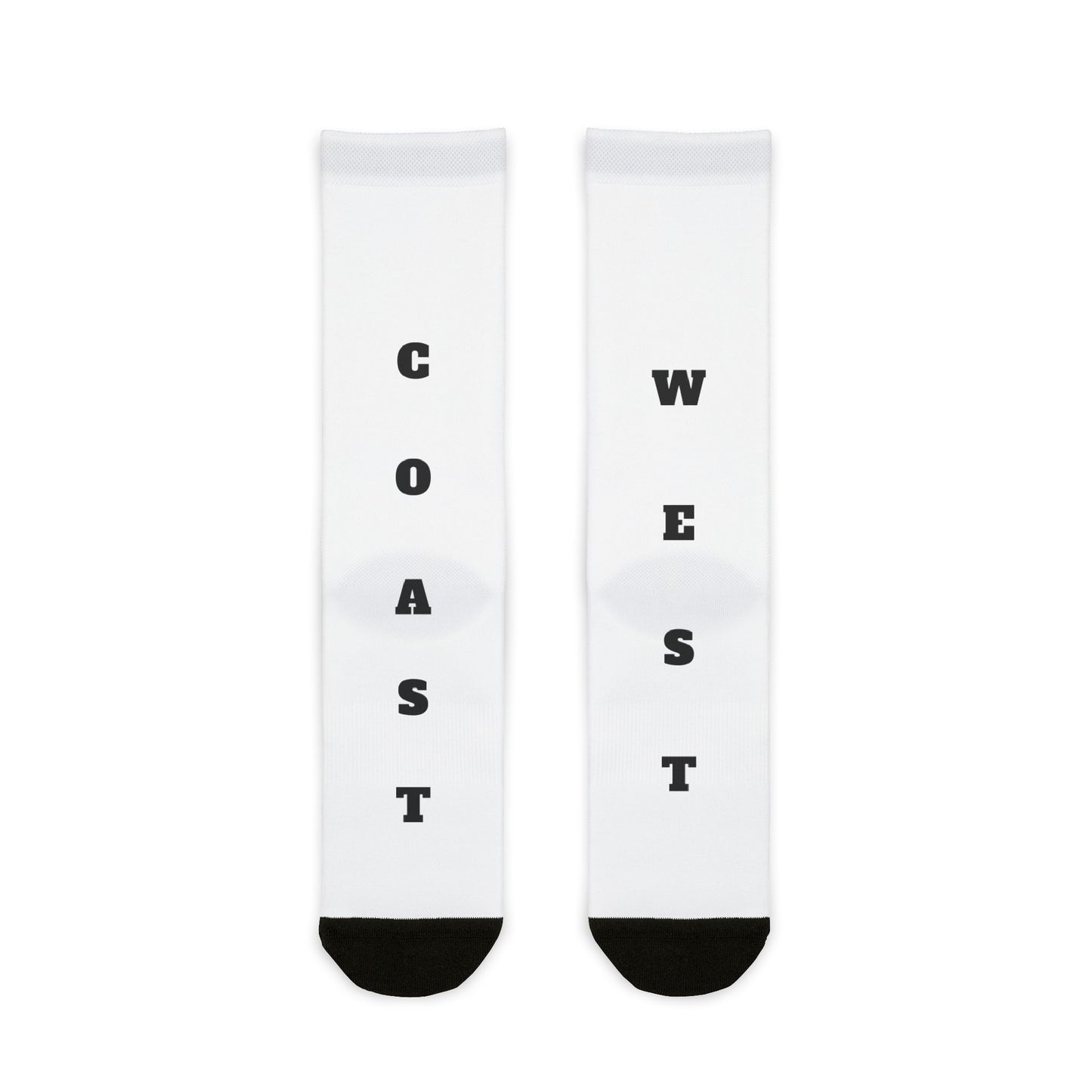 Coast West Custom Crew Socks, Fun Socks for Casual Wear, Personalized Apparel Gift, Unique Footwear for Friends & Family
