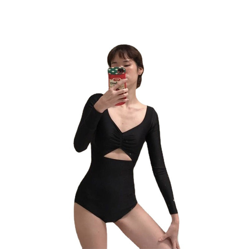 Gathered Bikini Halter One-Piece Swimsuit