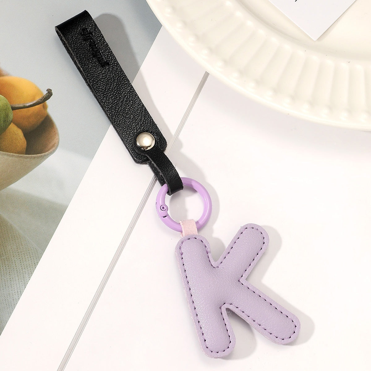 Fashion All-Match 26 Full Letter Leather Key Chain Pendants