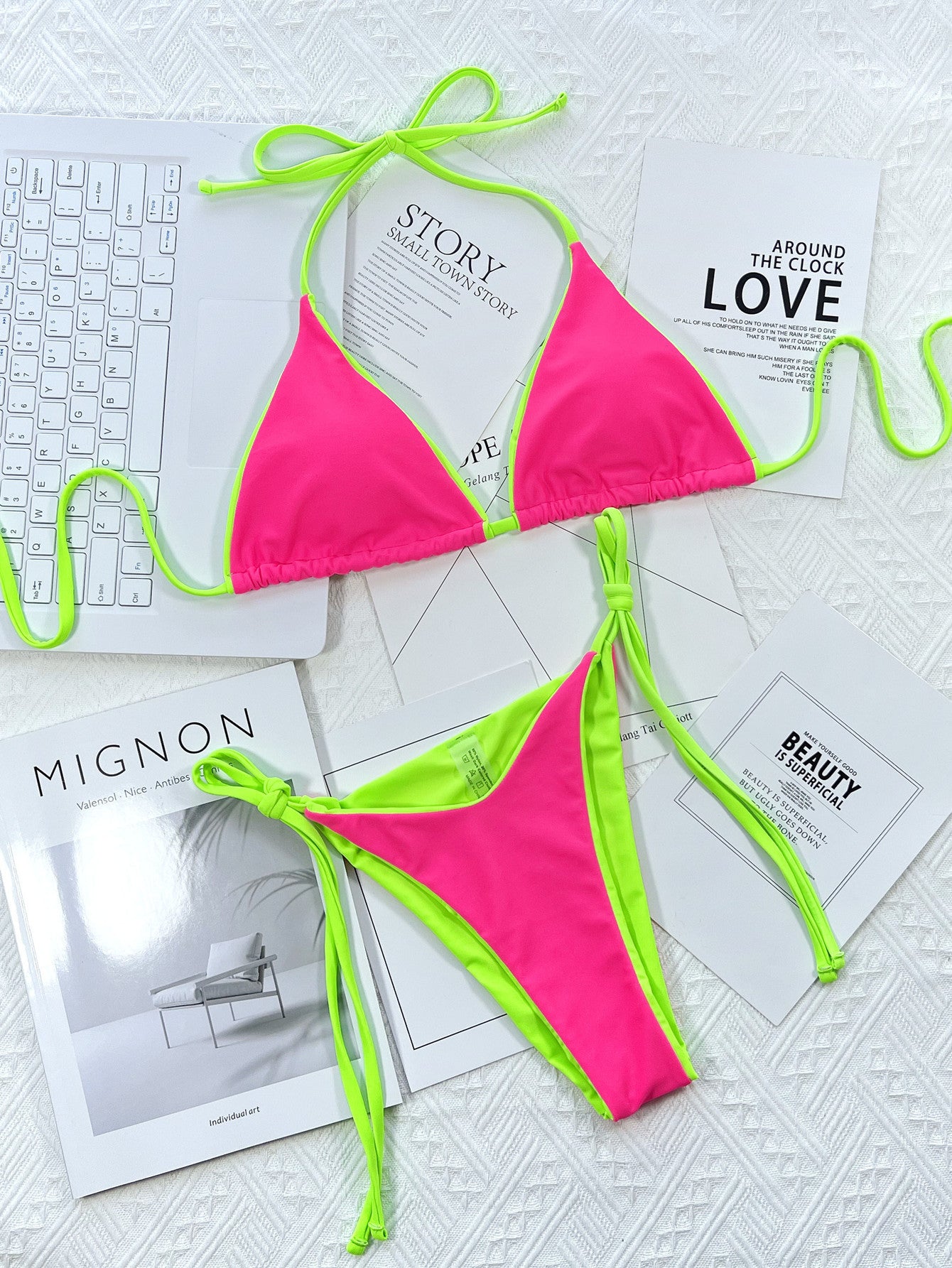 Women's With Chest Pad Split Swimsuit Bikini