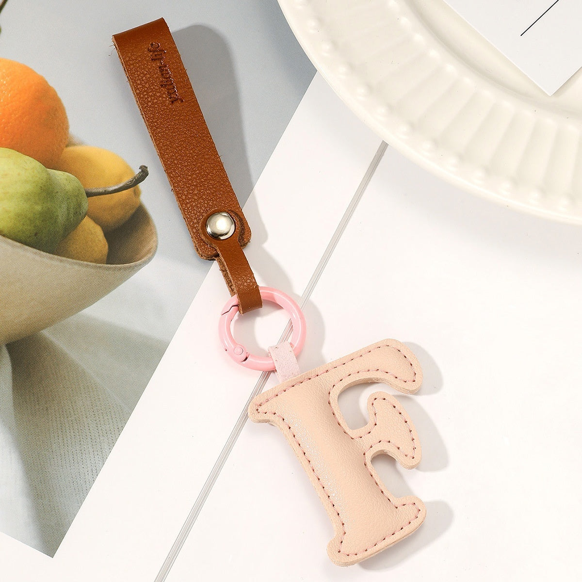 Fashion All-Match 26 Full Letter Leather Key Chain Pendants