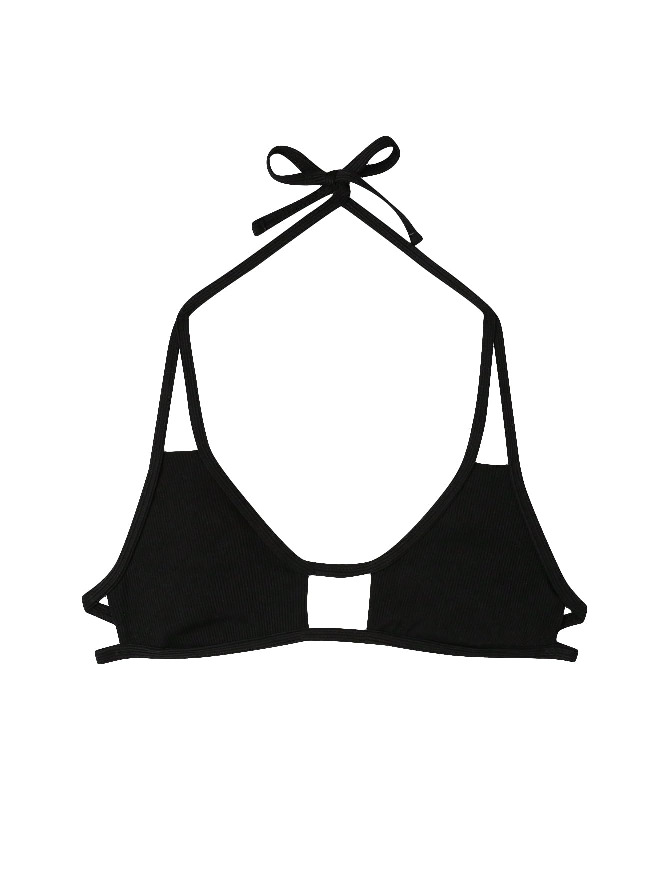 Verdusa Women's Cut Out Tie Knot Halter Swimwear Triangle Bikini Top