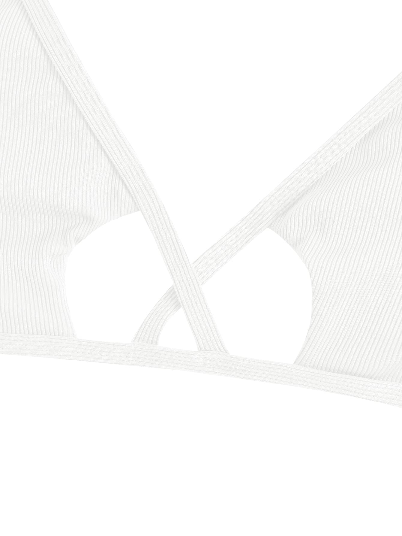 Verdusa Women's Cut Out Tie Knot Halter Swimwear Triangle Bikini Top