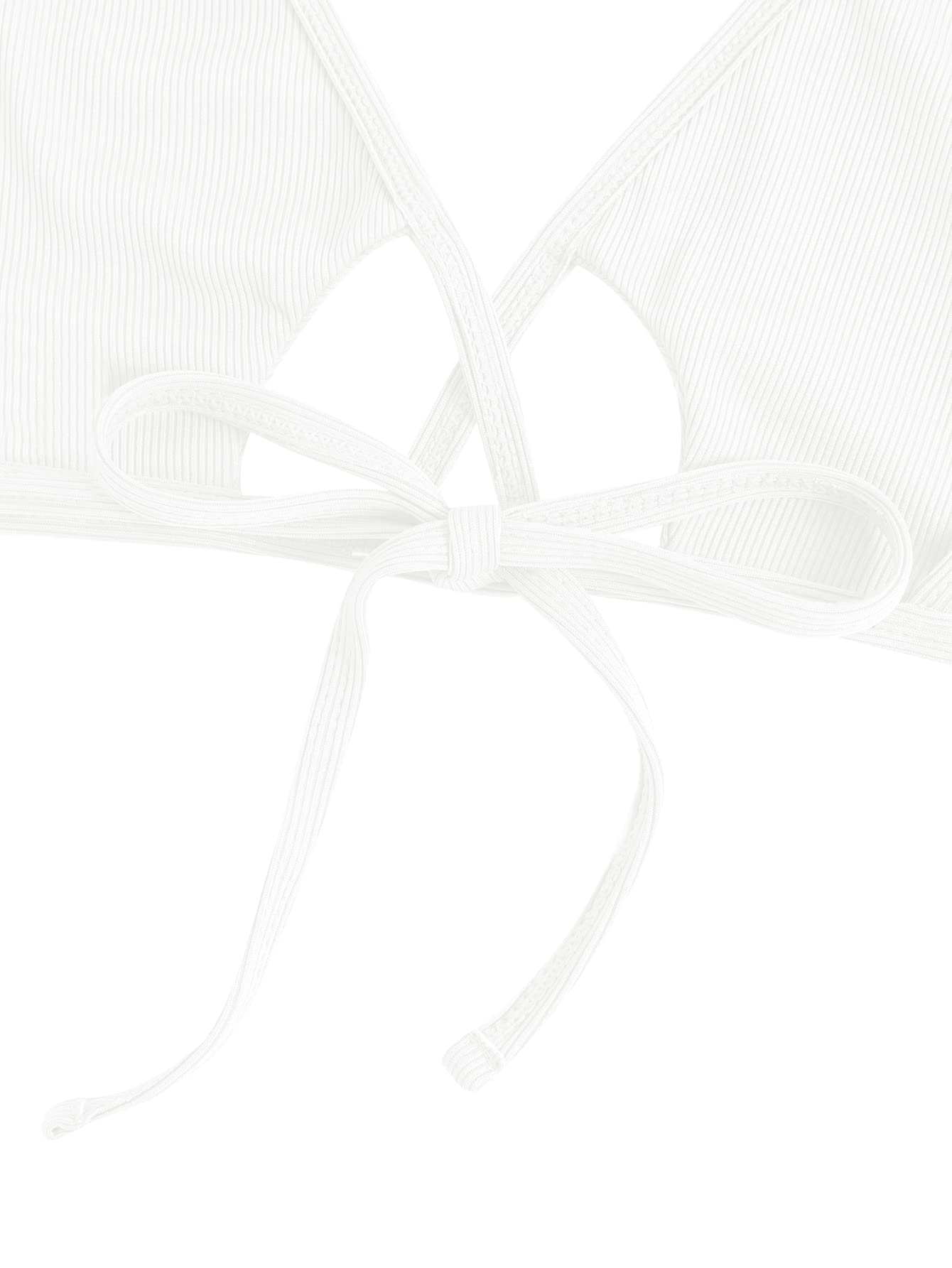 Verdusa Women's Cut Out Tie Knot Halter Swimwear Triangle Bikini Top