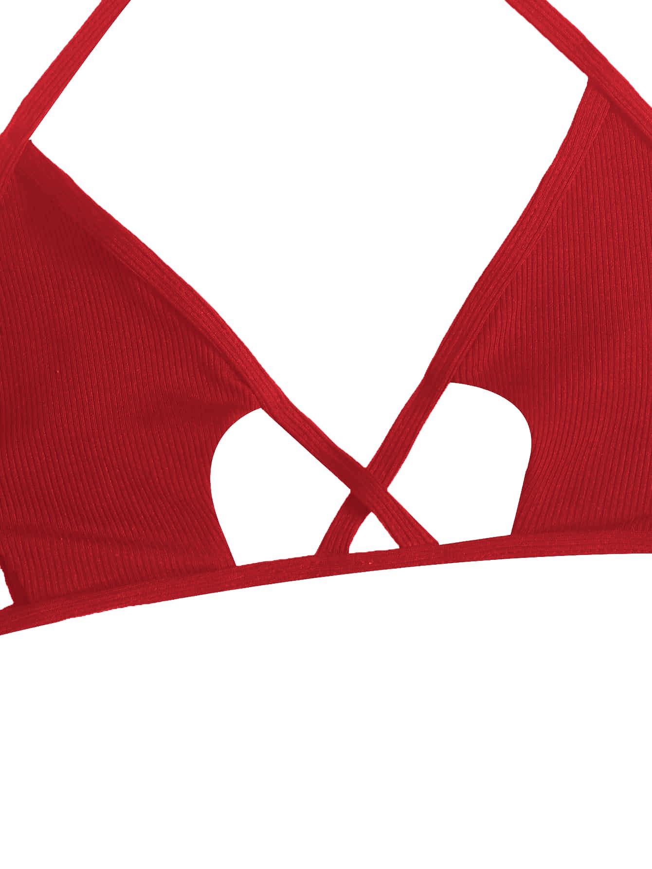 Verdusa Women's Cut Out Tie Knot Halter Swimwear Triangle Bikini Top