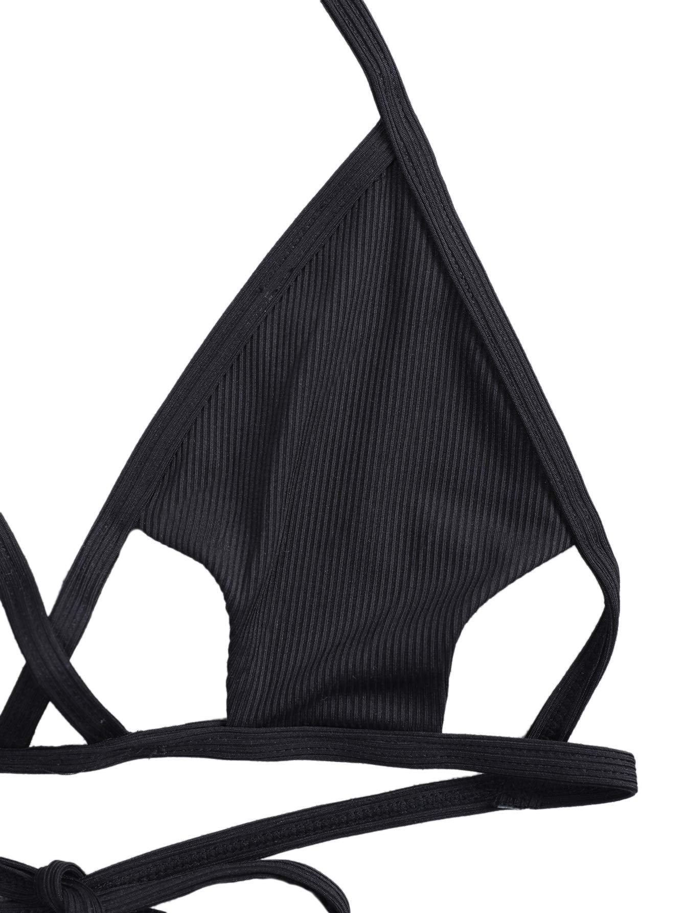 Verdusa Women's Cut Out Tie Knot Halter Swimwear Triangle Bikini Top