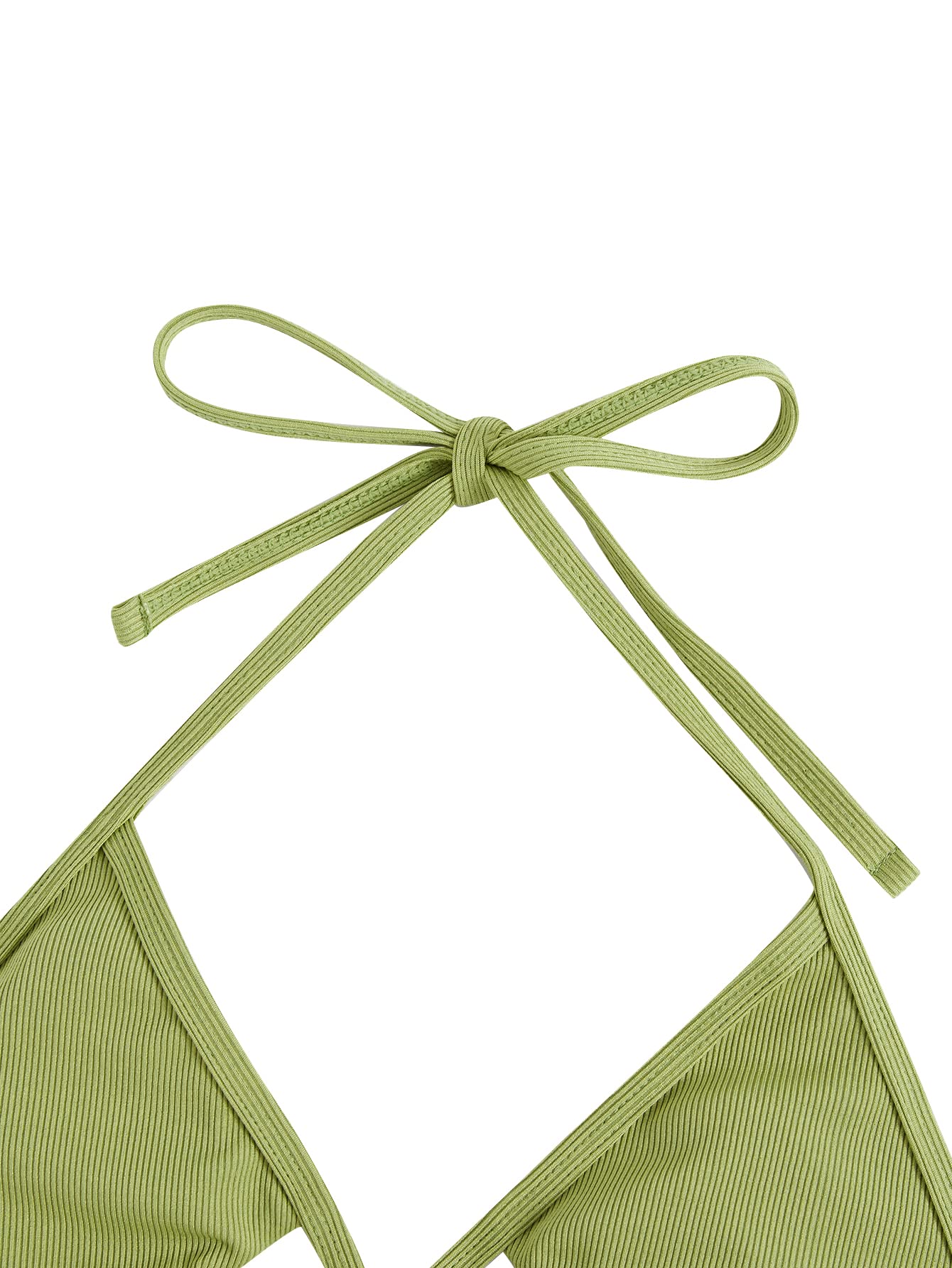 Verdusa Women's Cut Out Tie Knot Halter Swimwear Triangle Bikini Top
