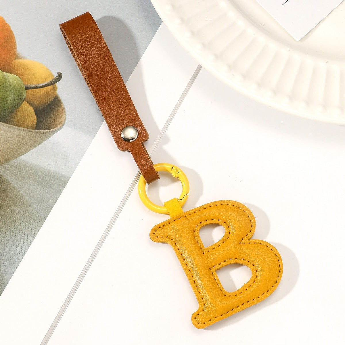 Fashion All-Match 26 Full Letter Leather Key Chain Pendants