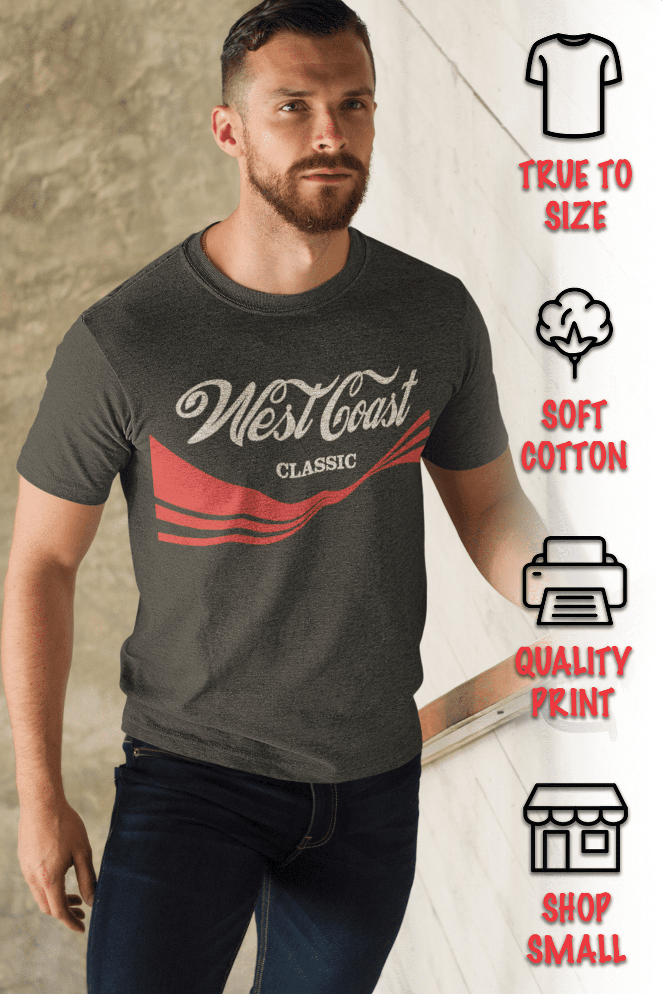 ShirtBANC West Coast Classic Cali Mens Shirt California Lifestyle Culture Tee