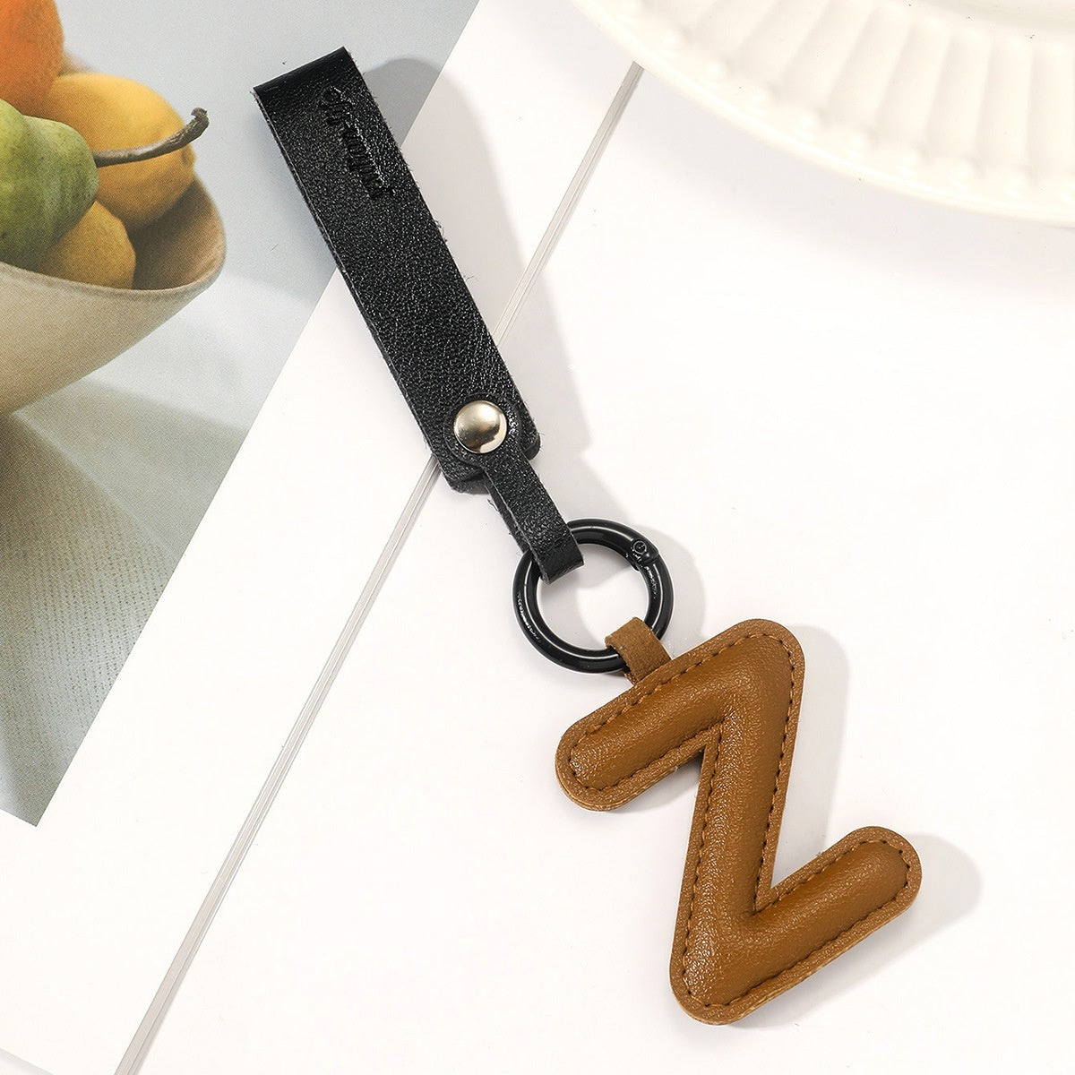 Fashion All-Match 26 Full Letter Leather Key Chain Pendants