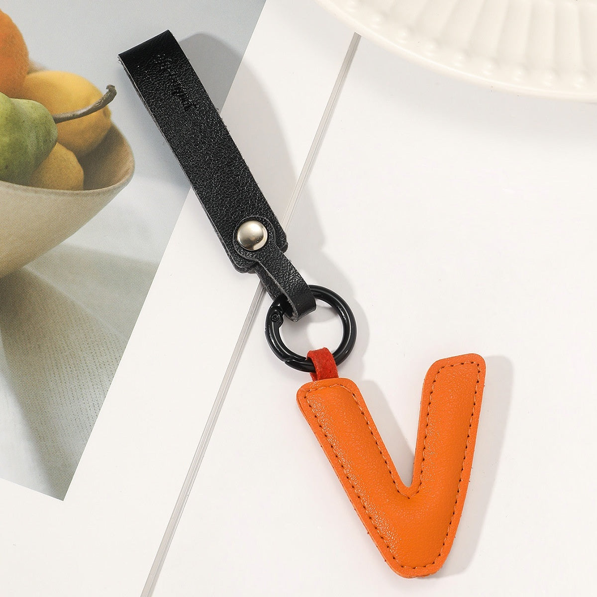 Fashion All-Match 26 Full Letter Leather Key Chain Pendants