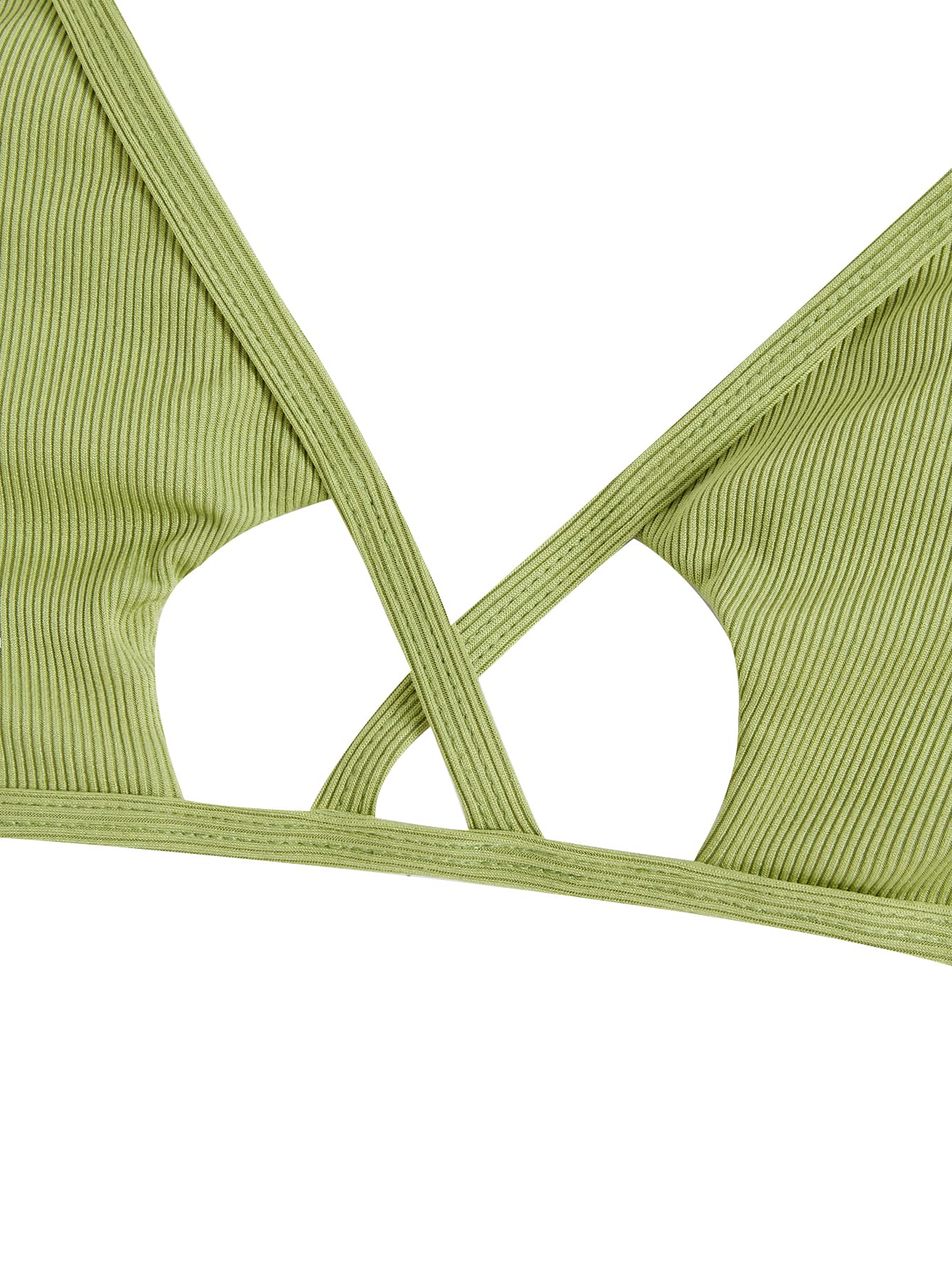 Verdusa Women's Cut Out Tie Knot Halter Swimwear Triangle Bikini Top