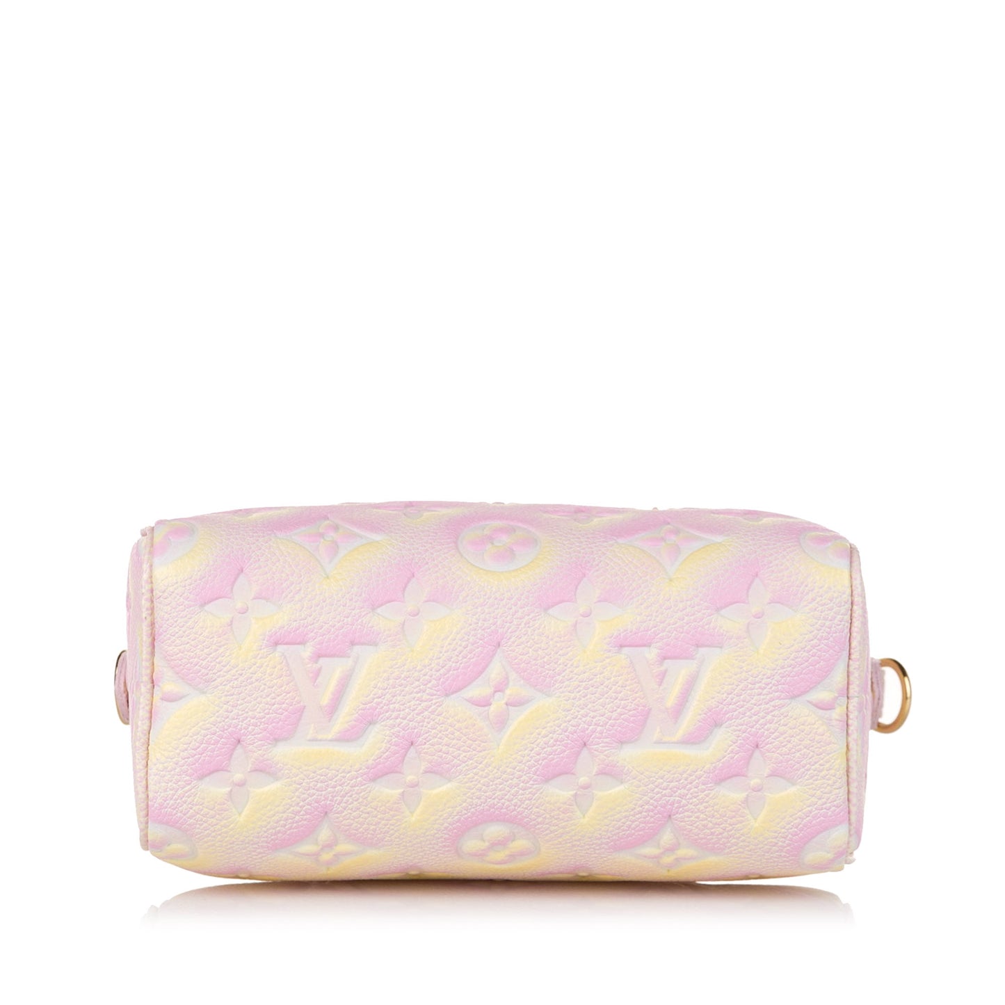 Pre-Owned Authenticated Louis Vuitton Summer Stardust Nano Speedy Monogram Empreinte Leather Pink Boston Bag Top HandleBag Unisex (Good)