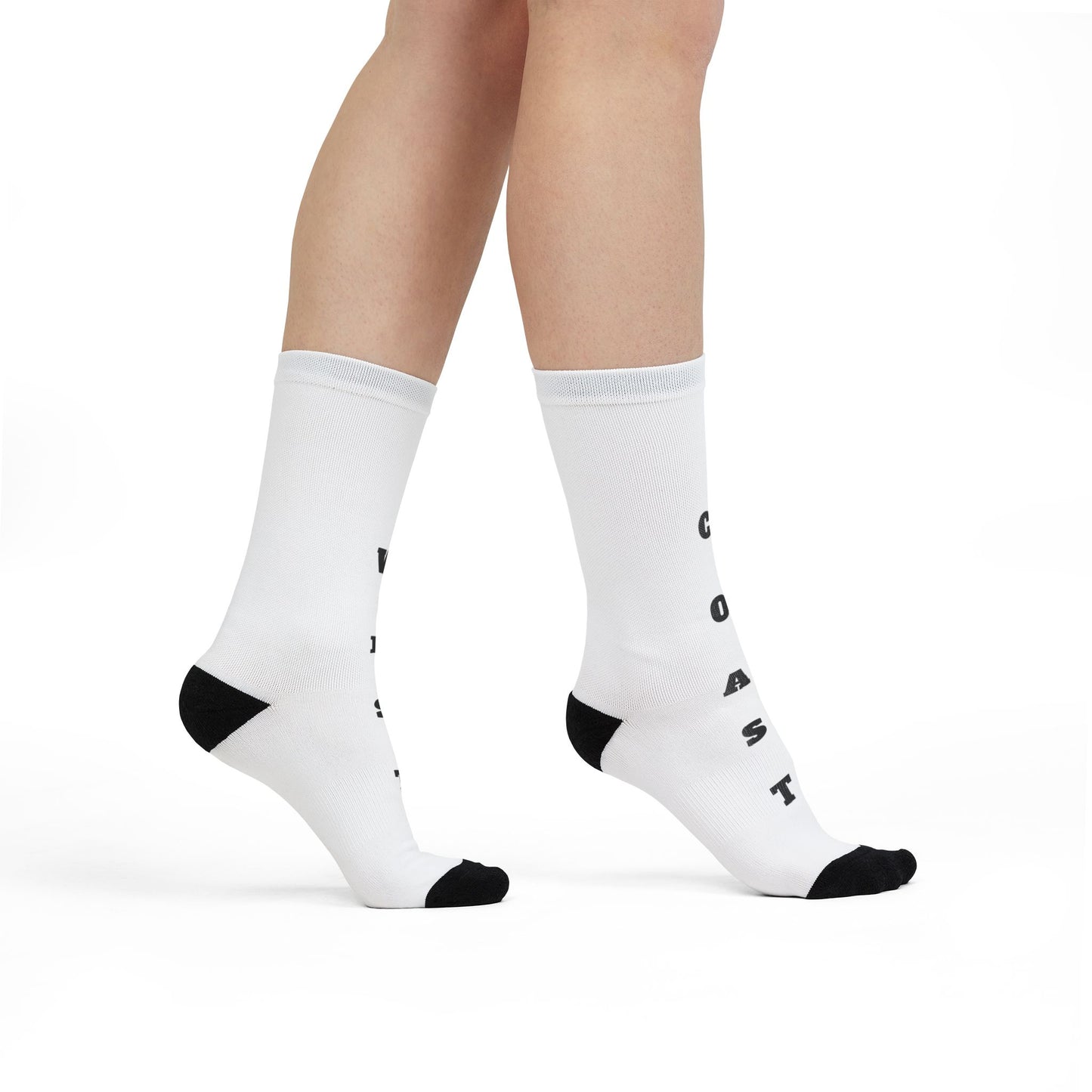 Coast West Custom Crew Socks, Fun Socks for Casual Wear, Personalized Apparel Gift, Unique Footwear for Friends & Family