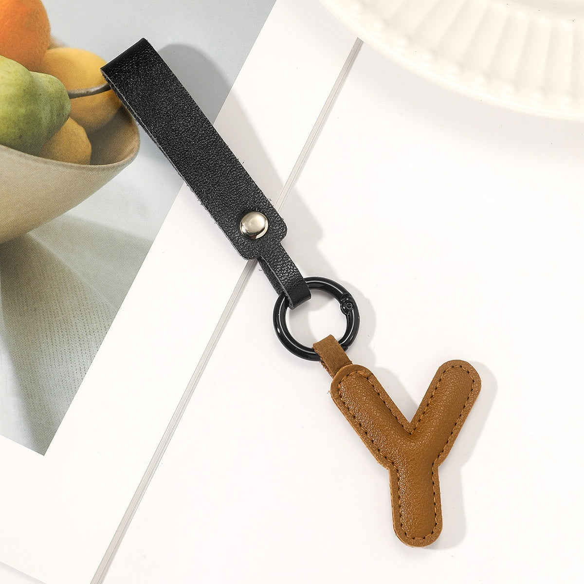 Fashion All-Match 26 Full Letter Leather Key Chain Pendants