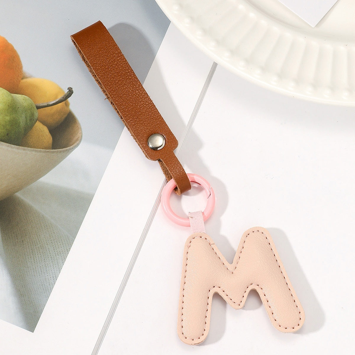 Fashion All-Match 26 Full Letter Leather Key Chain Pendants