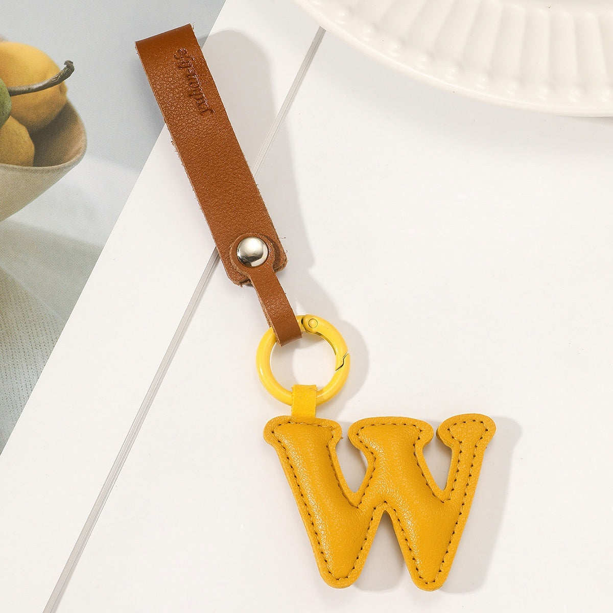 Fashion All-Match 26 Full Letter Leather Key Chain Pendants