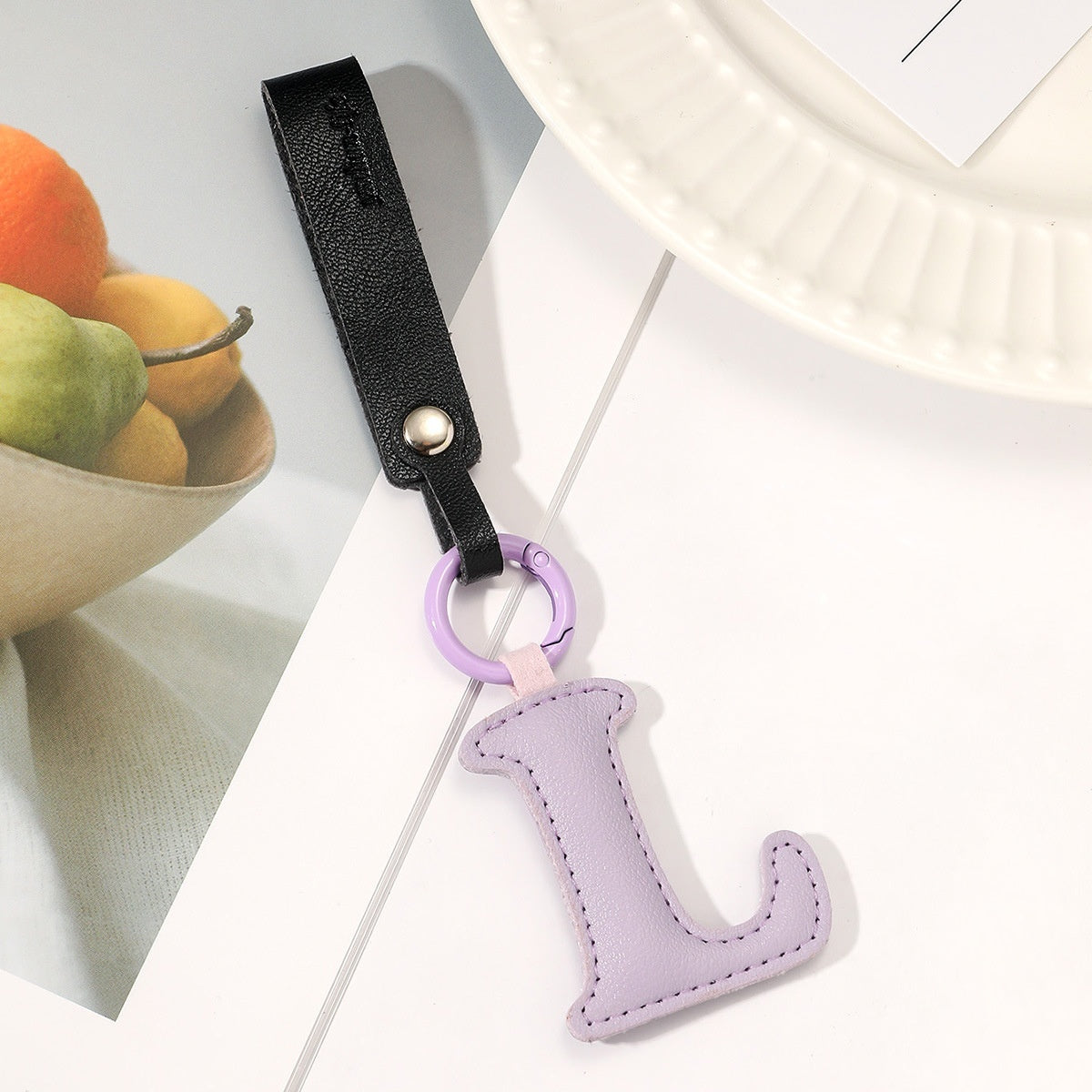 Fashion All-Match 26 Full Letter Leather Key Chain Pendants