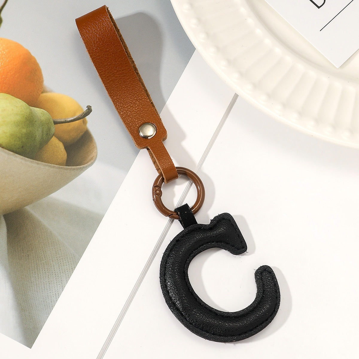 Fashion All-Match 26 Full Letter Leather Key Chain Pendants