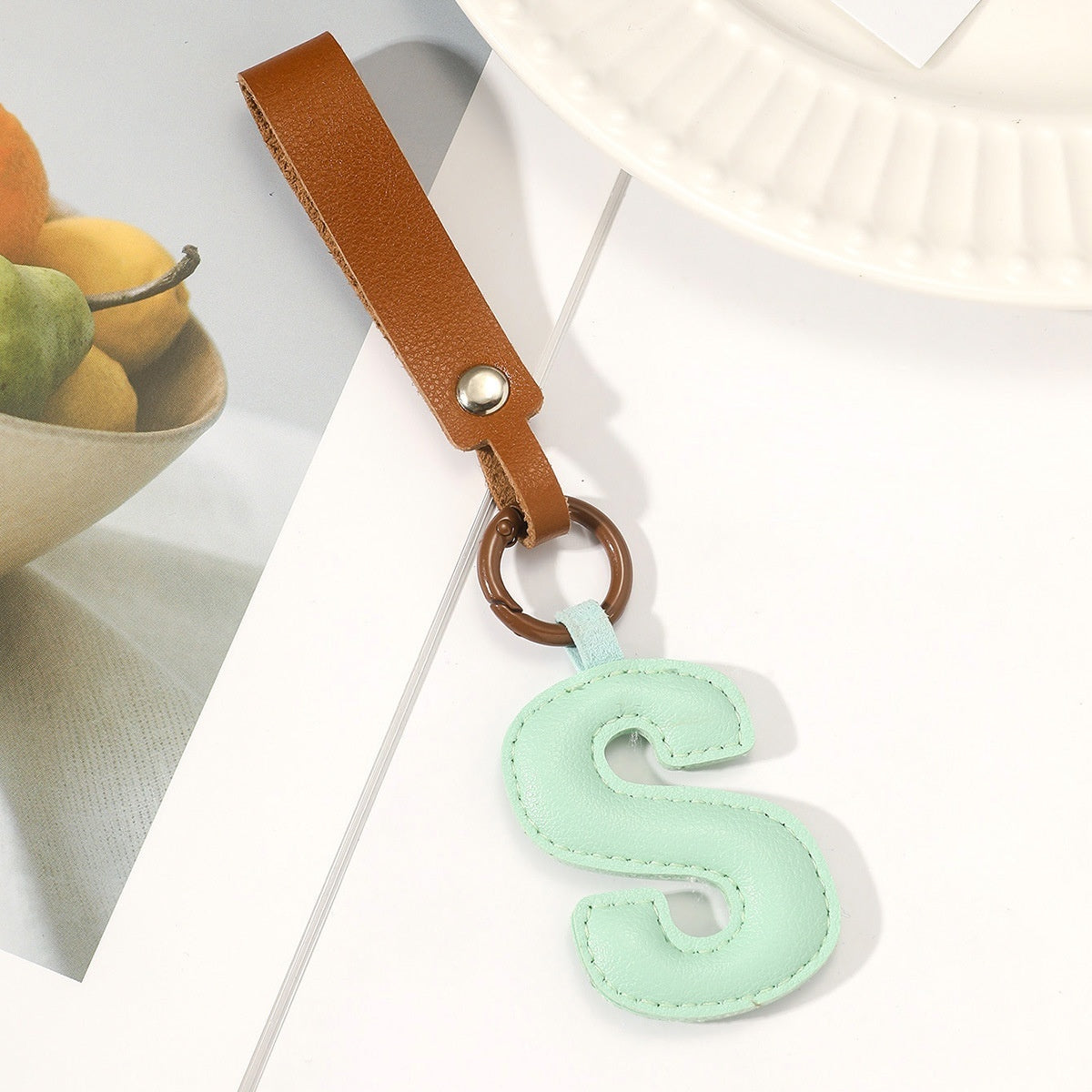 Fashion All-Match 26 Full Letter Leather Key Chain Pendants