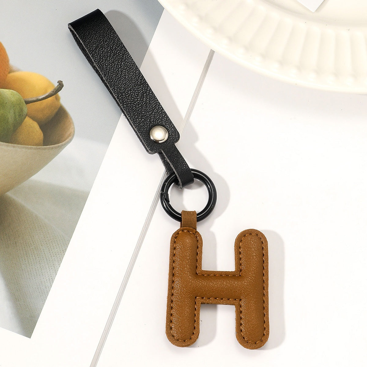 Fashion All-Match 26 Full Letter Leather Key Chain Pendants