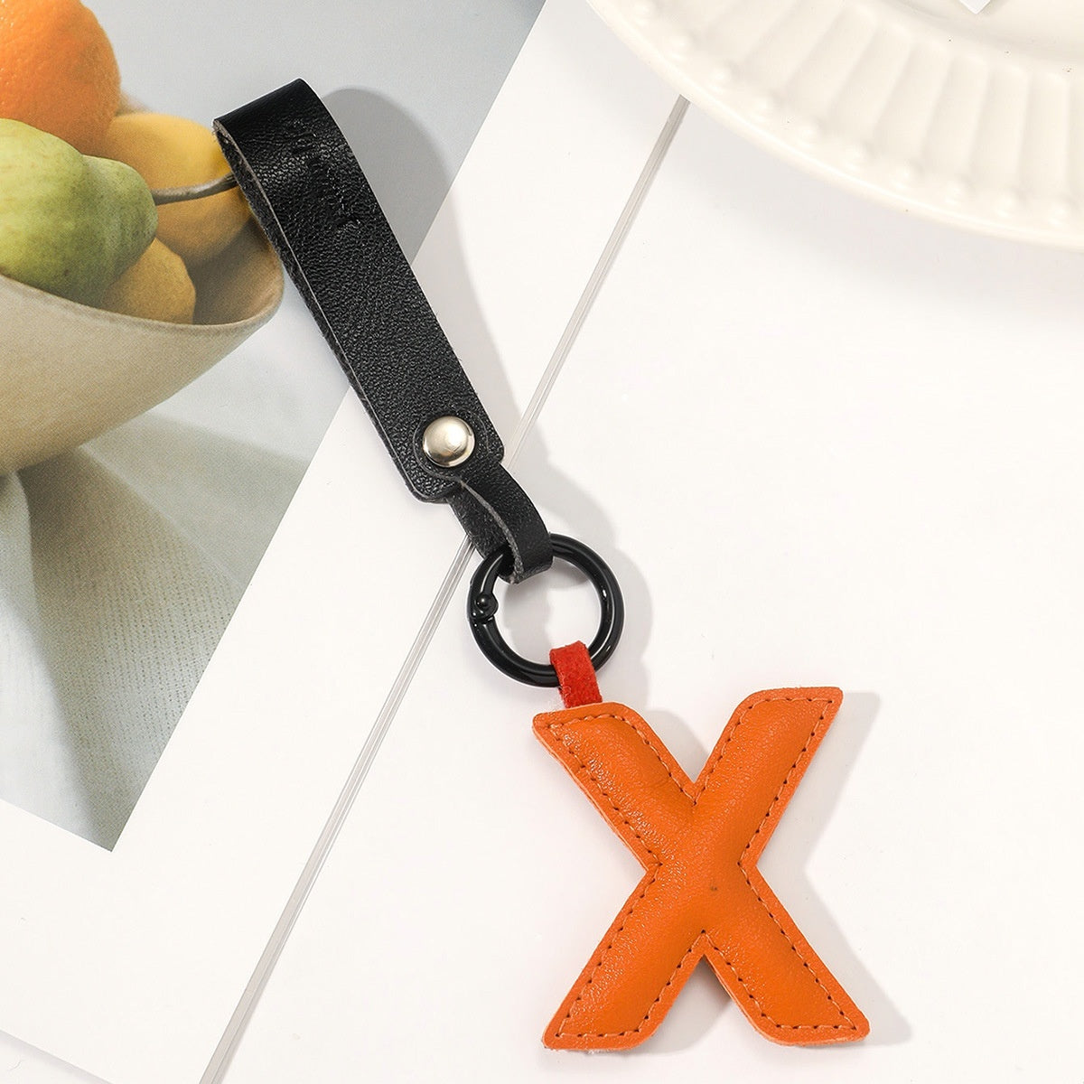 Fashion All-Match 26 Full Letter Leather Key Chain Pendants