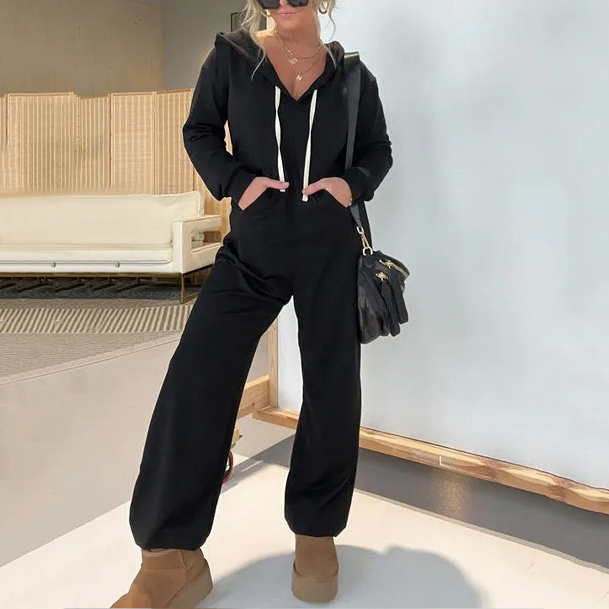 Women's Autumn Leisure Solid Color One-piece Sweater