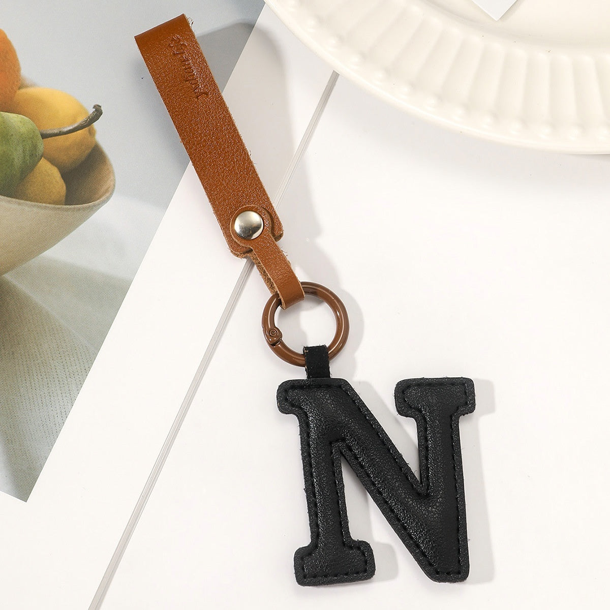 Fashion All-Match 26 Full Letter Leather Key Chain Pendants