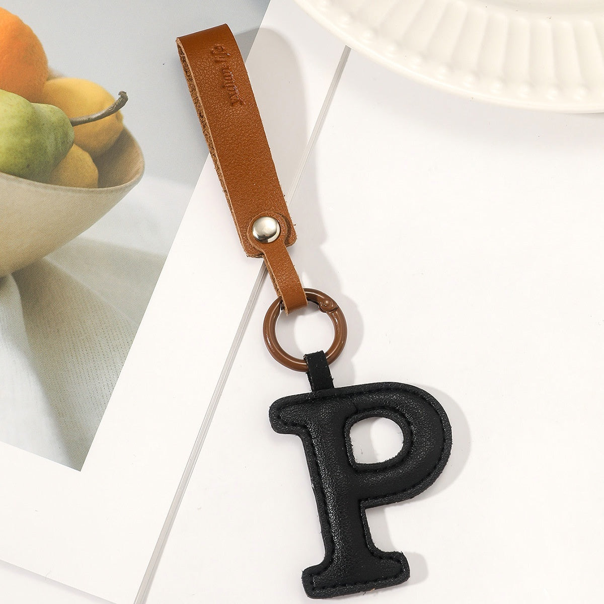 Fashion All-Match 26 Full Letter Leather Key Chain Pendants