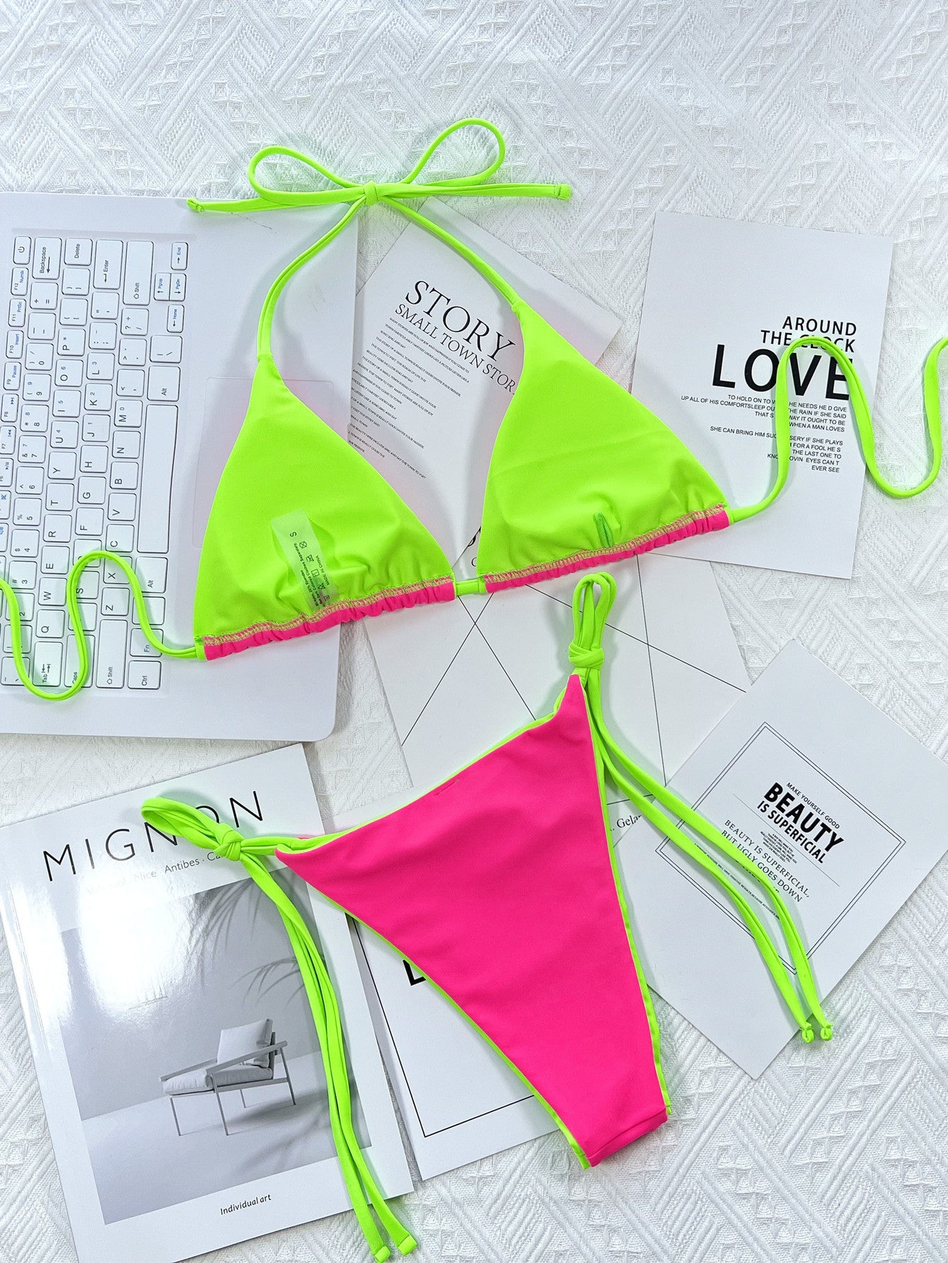 Women's With Chest Pad Split Swimsuit Bikini