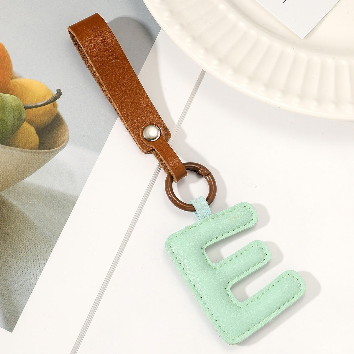 Fashion All-Match 26 Full Letter Leather Key Chain Pendants